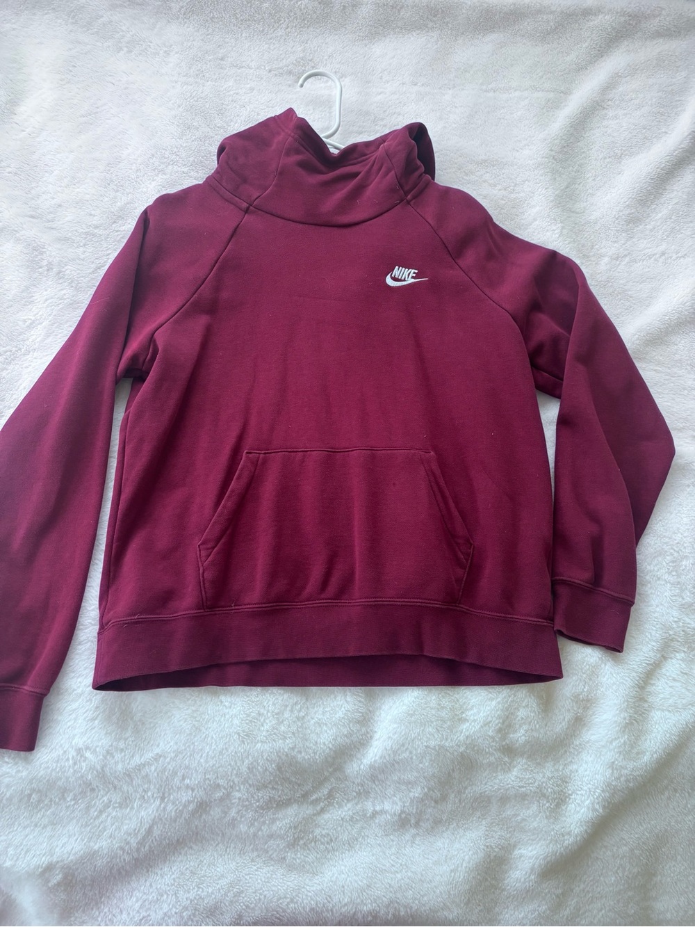 Nike Women’s Maroon Cowl Neck Fleece Pullover - Picture 3 of 5